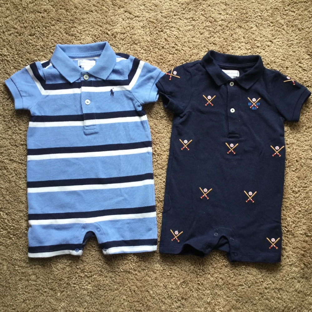 ✨NWOT✨【Ralph Lauren】Rompers 9M (2sets)